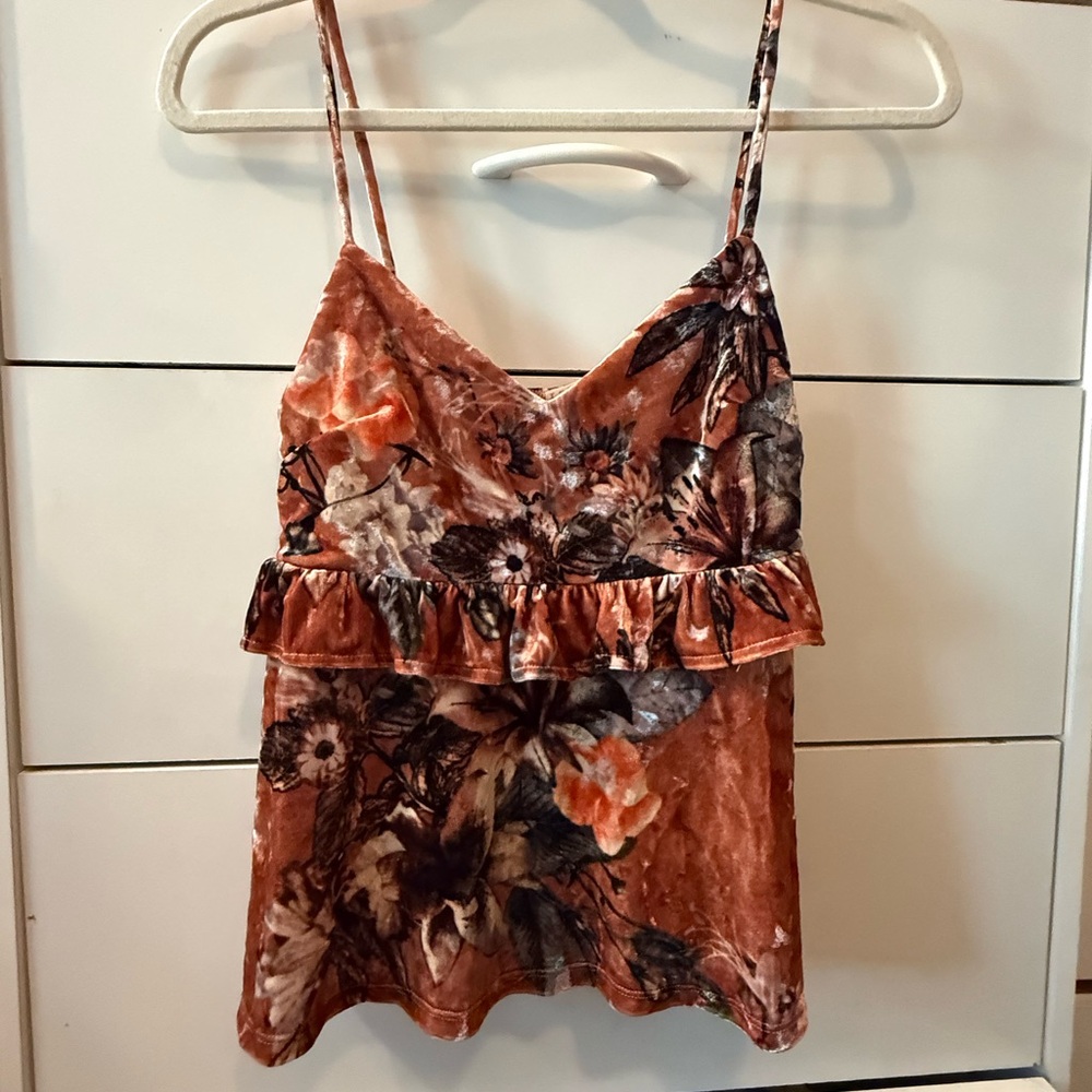 Floral Velvet Women Top